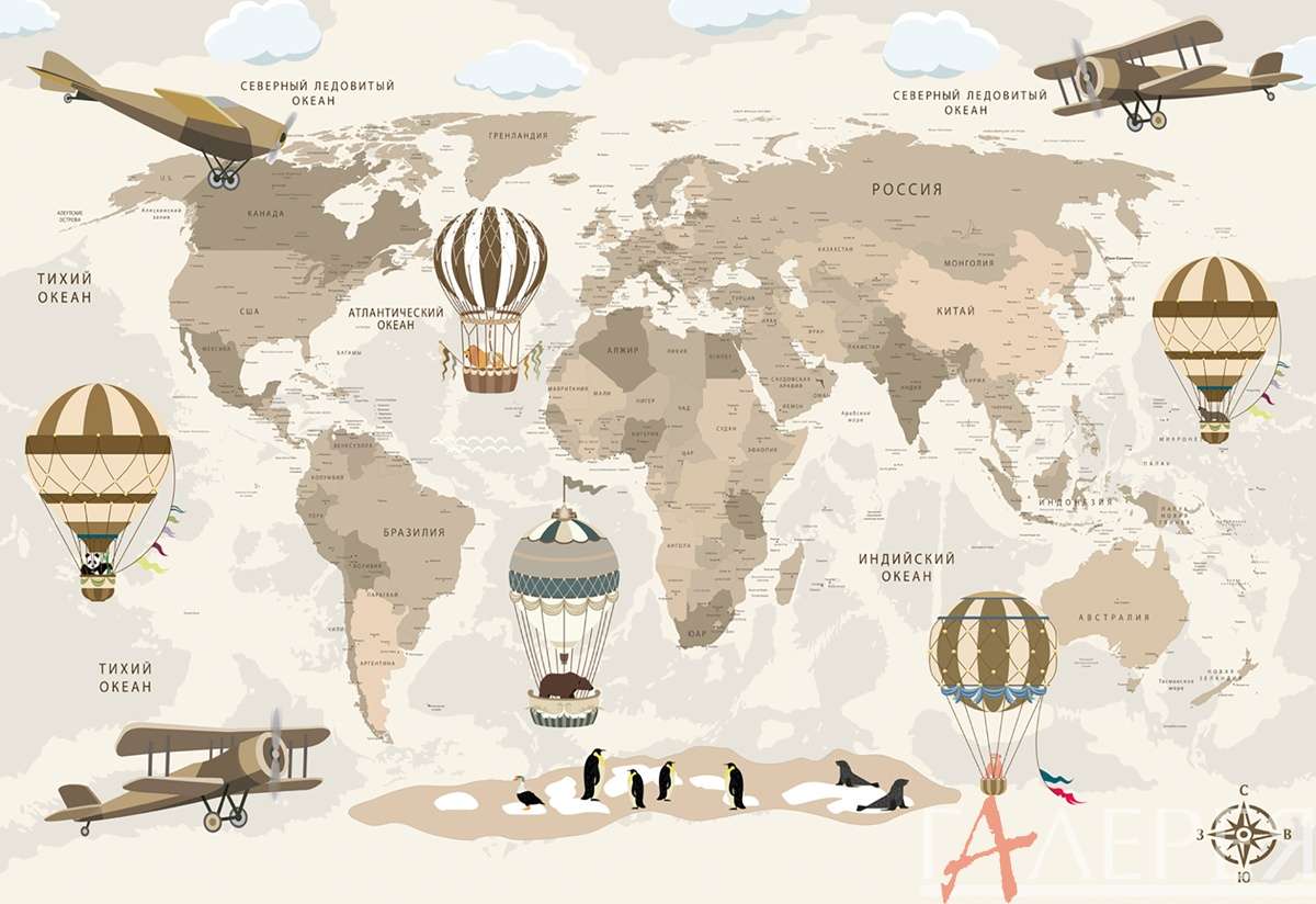 Карты карта, страны, воздушные шары